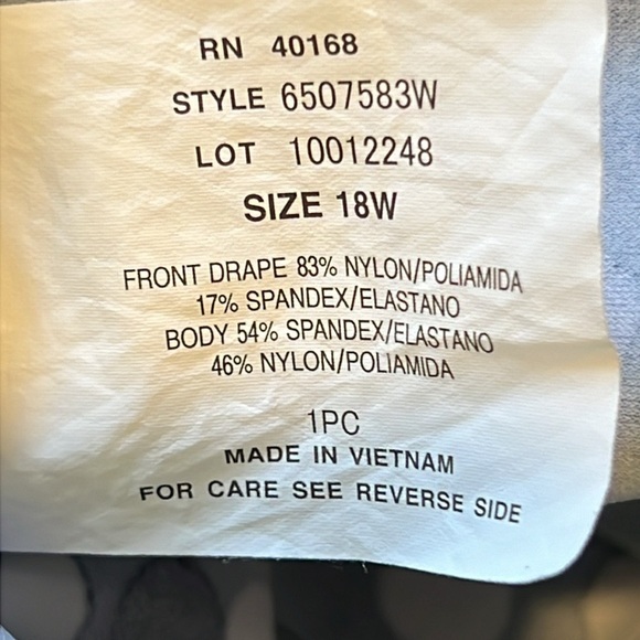 Trimshaper Womens Polka Dot One Piece Swimsuit Size 18W - Picture 12 of 13